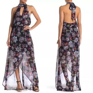 Show Me Your Mumu Karolina Collar Halter Maxi Dress - in City Nights Glimmer